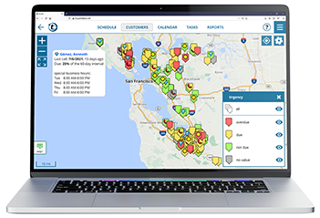 View your customers on the Priority Map to get the overview of your territory