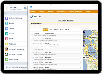 Route planning integrated with Salesforce Lightning and mobile