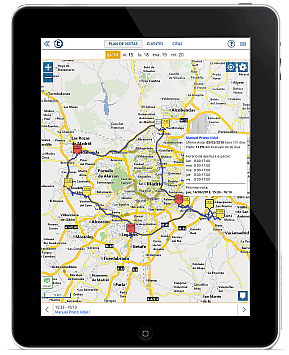 El software de optimización de rutas portatour en el iPad
