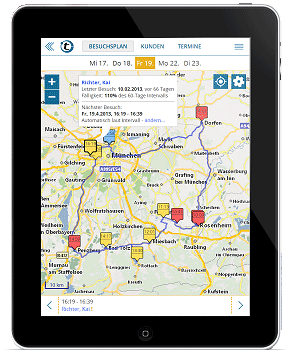 portatour Routenplaner Software am iPad